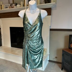 Akira Mint Green Sequin Cocktail Dress sz S